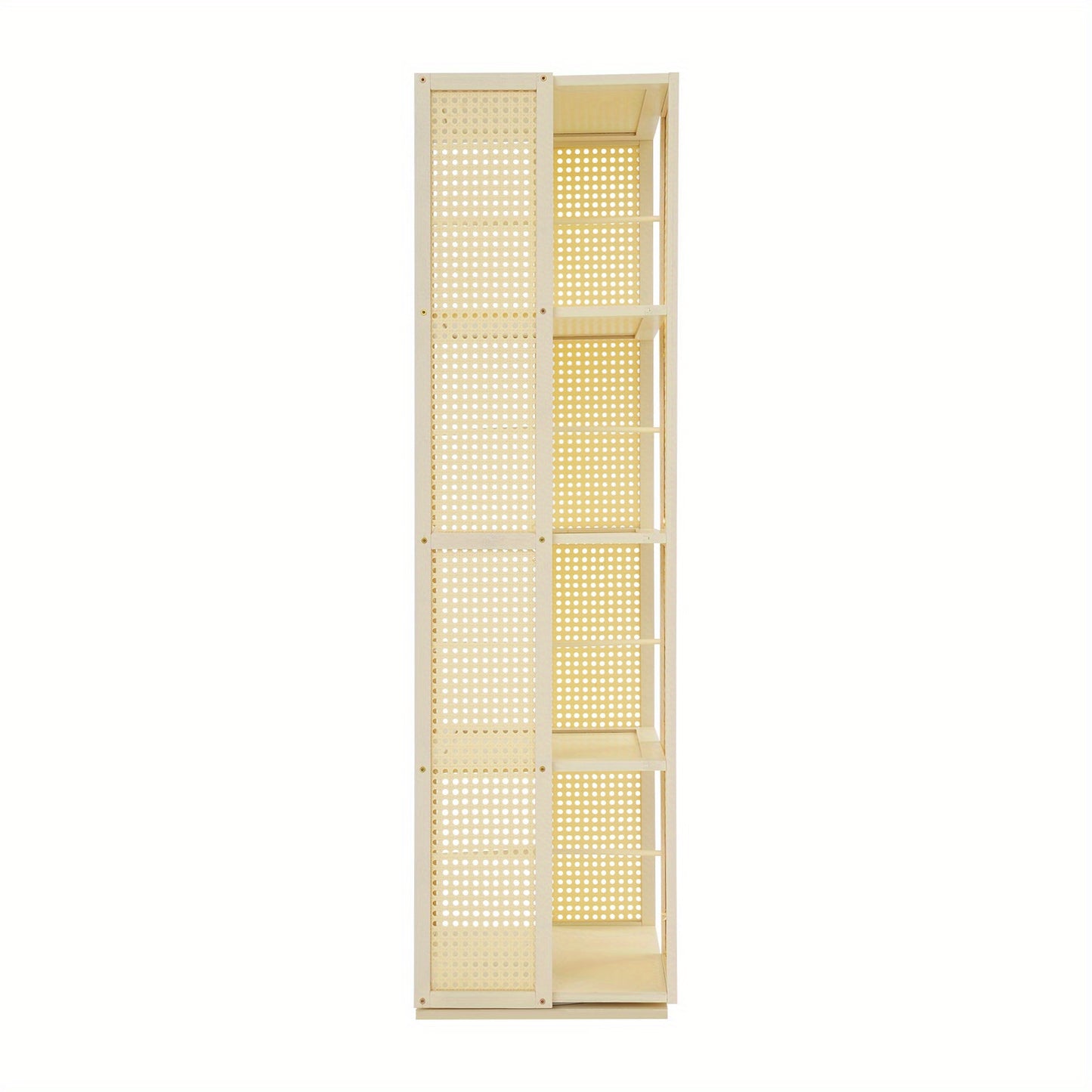 Draaibare Boekenkast – Boekenrek – Opbergkast – Plankenkast – Ruimtebesparende Kast – 4-Laags 360° Draaibaar – Duurzaam Kunststof – Roomwit Modern Design