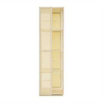 Draaibare Boekenkast – Boekenrek – Opbergkast – Plankenkast – Ruimtebesparende Kast – 4-Laags 360° Draaibaar – Duurzaam Kunststof – Roomwit Modern Design