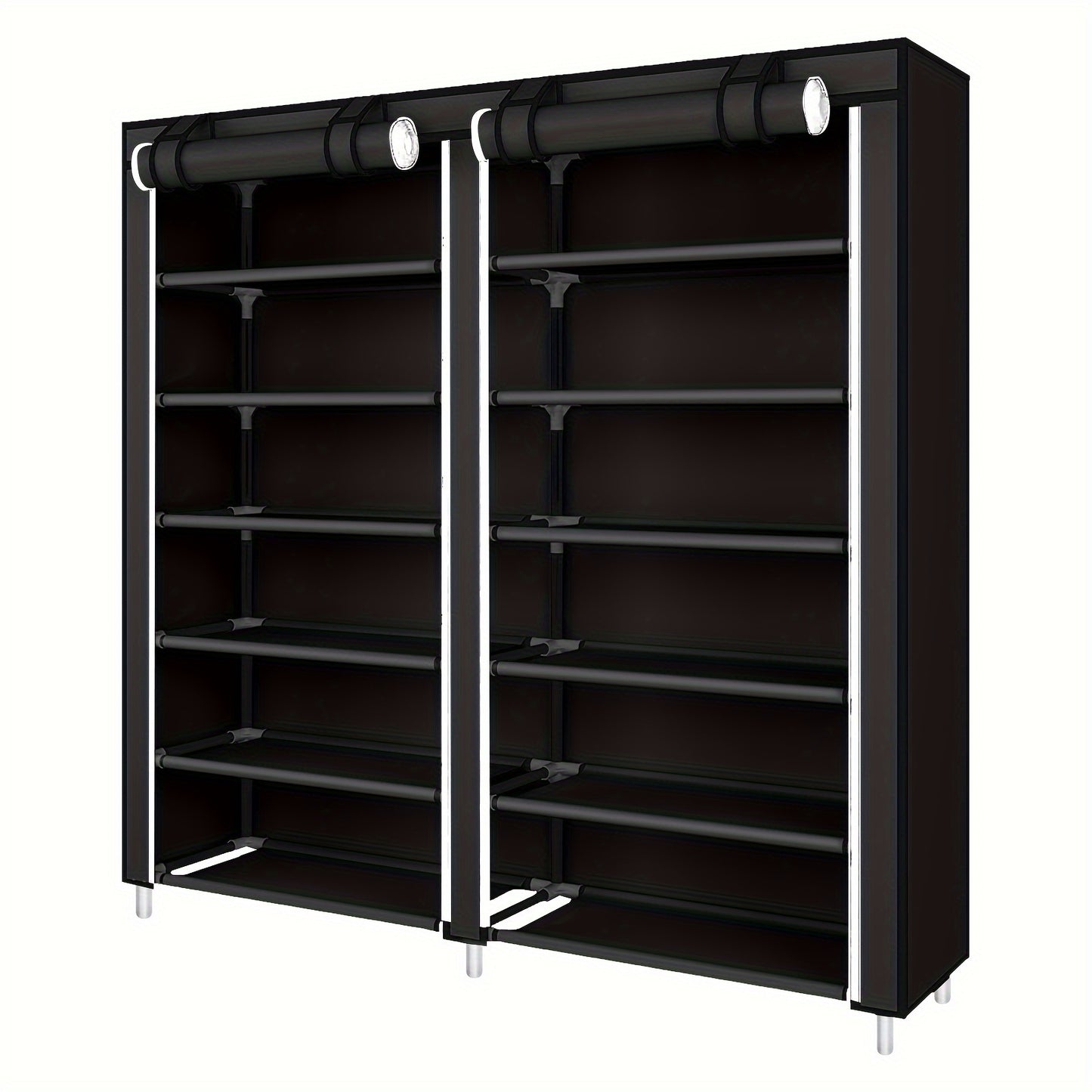 Schoenenrek – Schoenenkast – Schoenenopberger – Schoenenrek 2 Lagen – Schoenenbok – Zwart Non-woven – Ruimtebesparend Design – 120x30x110 cm