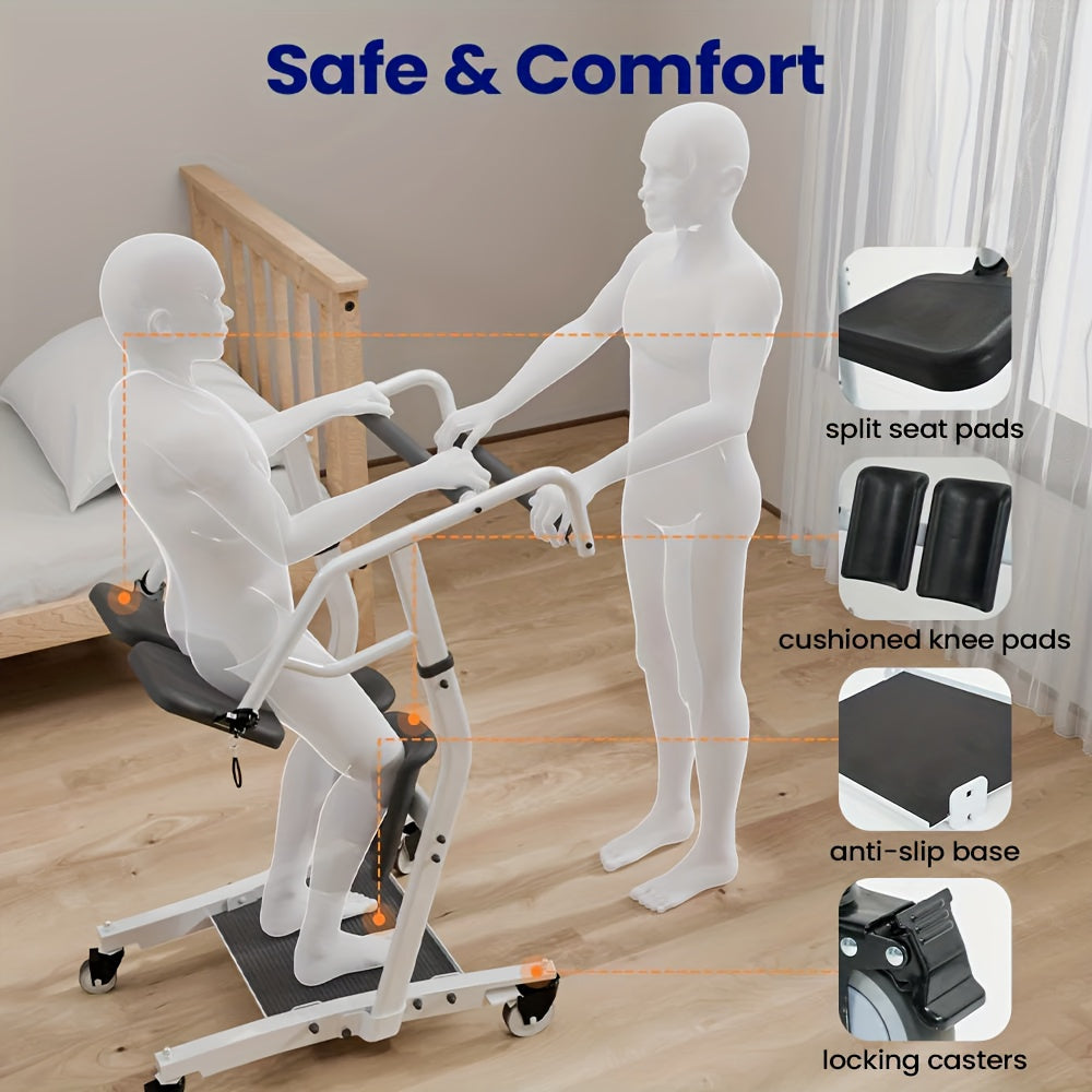Tillift – Transferhulp – Patiëntenlift – Passieve Tillift – Personenlift – Verstelbare Hoogte – Inklapbaar Frame – Veilig Gewatteerd Tuig – 180 kg Draagvermogen
