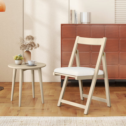 Klapstoelen – Inklapbare Stoelen – Opklapbare Stoelen – Eetkamerstoelen – Opbergbare Stoelen – Set Van 2 – Massief Rubberhout Frame – Zachte Faux Sherpa Bekleding