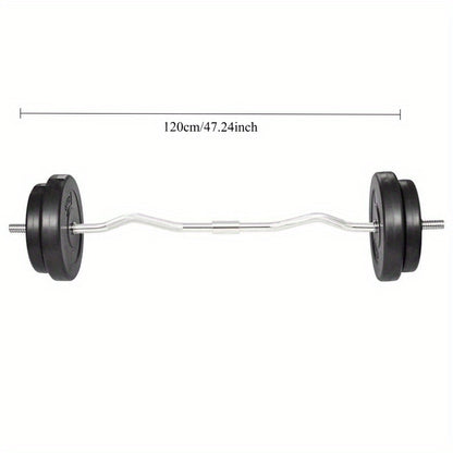 Dumbbell Set – Halterset – Gewichten Set – Curl Bar – Fitness Set – 30 kg Totaalgewicht – Duurzaam Polypropyleen
