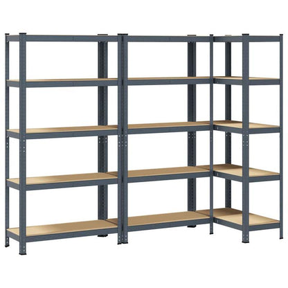 Opbergrek – Opbergkast – Stellingkast – Opbergrekken – Stelling – 5 Laags – Staal En Hout – Stevig En Duurzaam – Antraciet