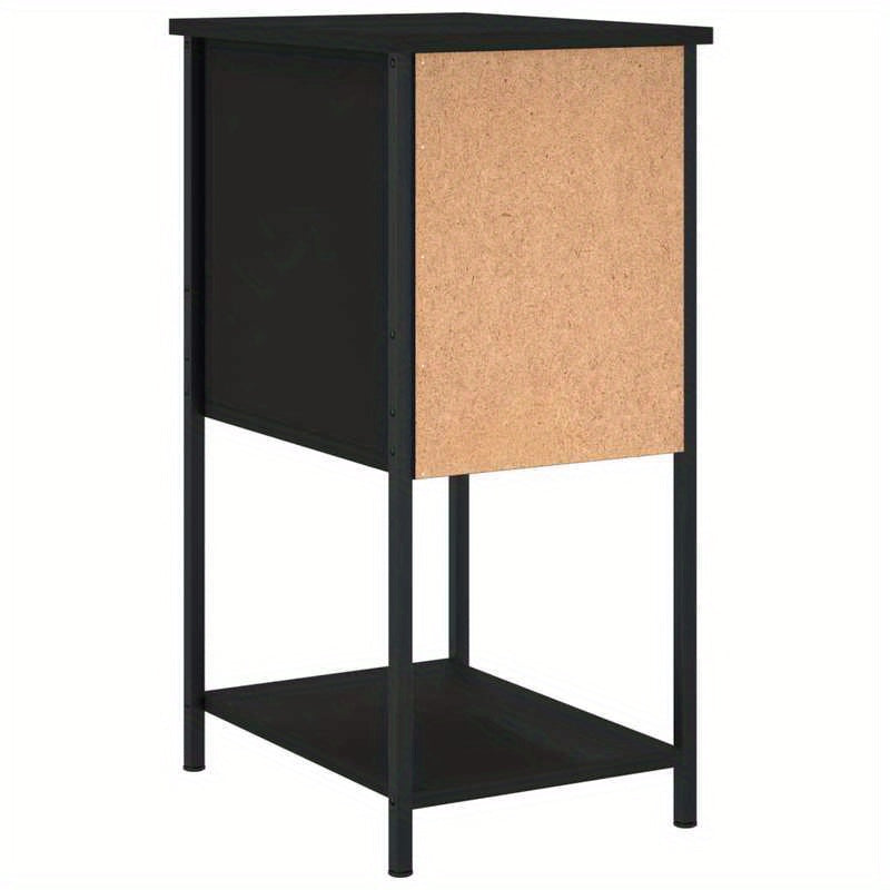 Nachtkastje – Bijzettafel – Bedkastje – Opbergkastje – Zwart – Hardhout En Bewerkt Hout – 32x42x70 cm – Multifunctioneel En Duurzaam