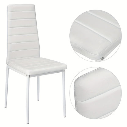 Eetkamerstoel – Keukenstoel – Stoel – Kuipstoel – Lounge Stoel – Kunstleer Bekleding – Stalen Poten – 42x48x45 cm – Set Van 6