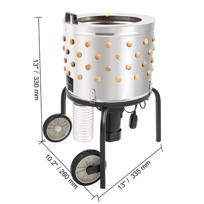 Pluimveemachine – Pluimverwijderaar – Kippenplukker – Pluimvee plukmachine – Pluimverwijderaar machine – Roestvrij Stalen Trommel – 550W Motor 280 RPM