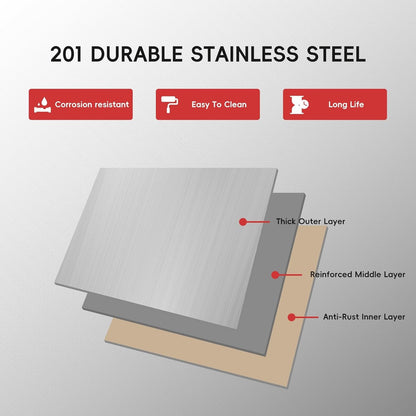 Werktafel – Werkbank – Keukentafel – Werkbank Opvouwbaar – Werkblad – RVS 18 Gauge – Verstelbare Planken En Poten – Max Draagkracht 660 Kg – 91,44x60,96 Cm