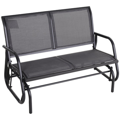 Tuinstoel – Schommelbank – Tuinbank – Loungestoel – Buitenbank – Metalen Frame – Ademend Mesh – Schommelfunctie – 2-Persoons – 120x70x88 cm