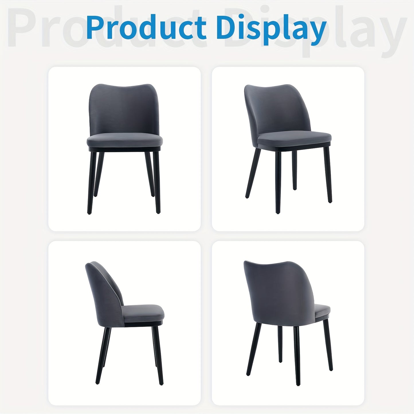 2 - Pack Velvet Dining Chairs Back, Wood Legs, Mid - Century Modern Accent Chairs for Kitchen/Living Room, 136.08KG Capacity, Furniture for Home, Kitchen Seating, Contemporary Style, Stylish Seating, Durable Construction, Hig