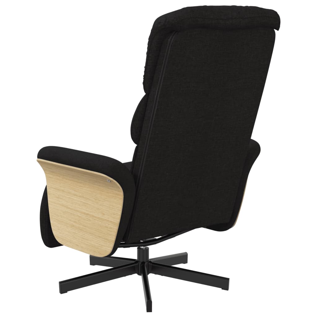 Verstelbare Fauteuil – Relaxstoel – Zwarte Stoel – Draaifauteuil – Voetensteun Fauteuil – 360° Draaibaar – Ademend Stof Bekleed