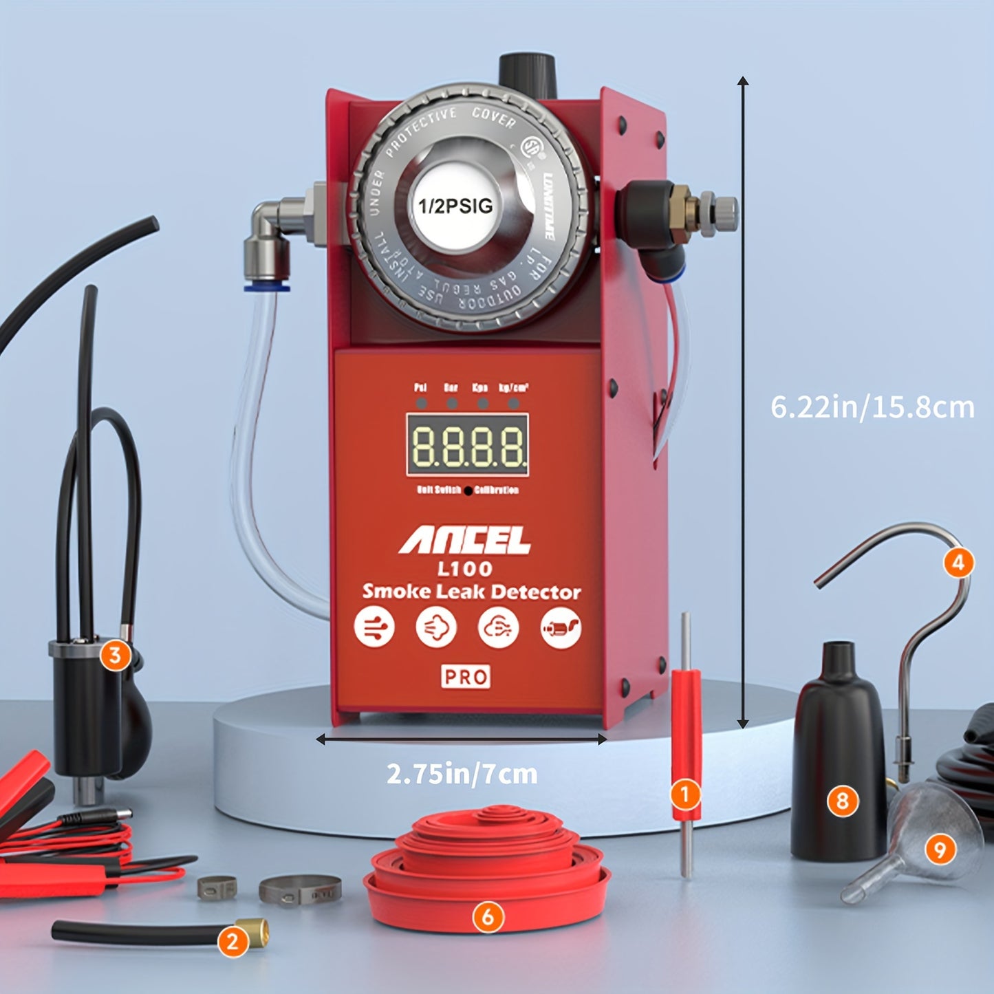 Rookmachine Auto – Rooktester – Lekdetectie Apparaat – Lekkage Opsporer – EVAP Leak Detector – Ingebouwde Luchtcompressor – Digitale Rookstroommeter