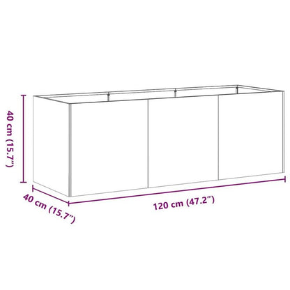 White Plant Pot Compatible for /Outdoor Use - Modern Rectangular Cold-Rolled Steel Planter with Painted, Lightweight Durable Garden Pot for Small Spaces, Balcony, (120x40x40cm) - Assembly, Quick Planting Setup