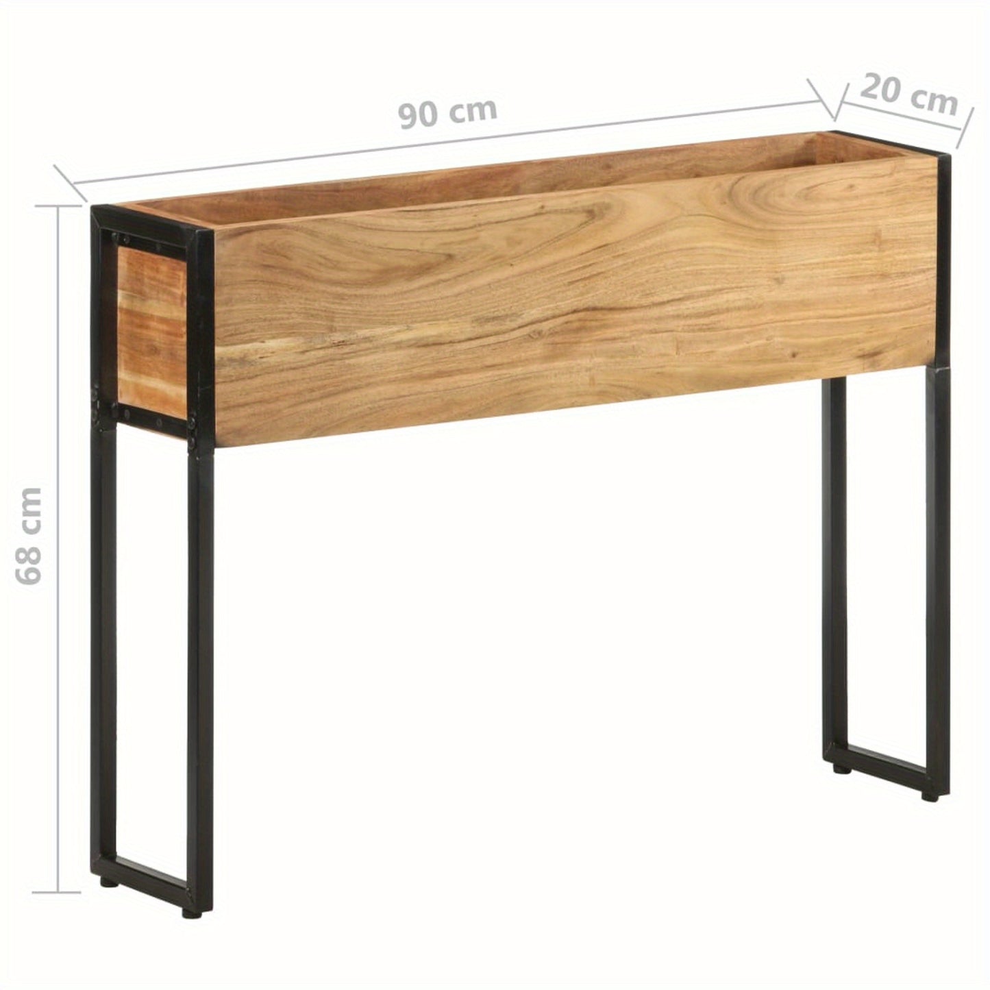 Plantenbak – Bloembak – Kruidenbak – Tuinbak – Plantencontainer – Robuust Acaciahout – 90x20x68 cm – Geschikt Voor Balkon En Terras