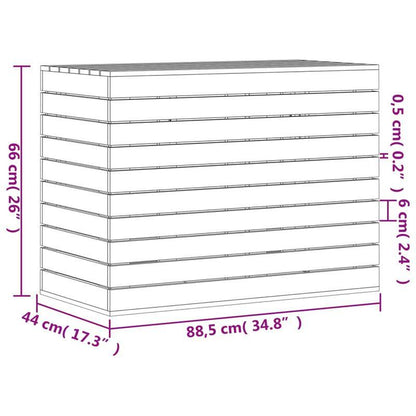 Wasmand – Wasbox – Wassorteerder – Waszak – Opbergmand – Massief Grenenhout – 3 Compartimenten Met Haken – 88,5x44x66 cm – Klassiek Wit – Stevig & Ademend Design
