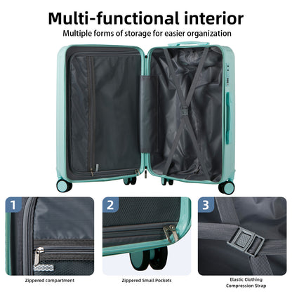 Kofferset – Reiskoffer – Trolley – Spinner Koffer – Hardcase – PC Materiaal – 3-Delig 14/20/28 Inch – Lichtgewicht Met Geruisloze Wielen – Krasbestendig Met Gouden Combinatieslot