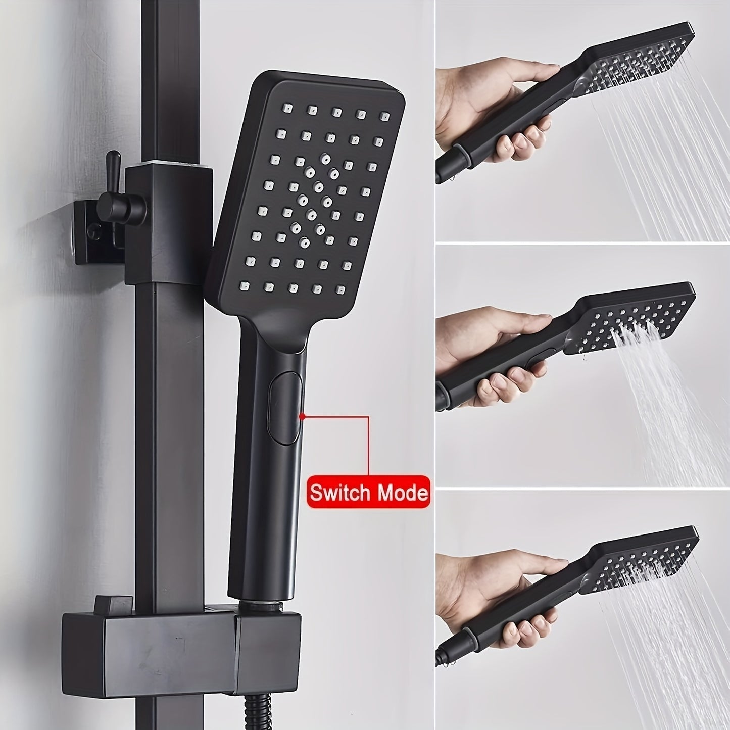 Matte Zwarte Douchekraan – Zwarte Doucheset – Regen Douchekop – Externe Douchekraan – Douche Thermostaat – Olie-gewreven Afwerking – 8 Inch Regendouche
