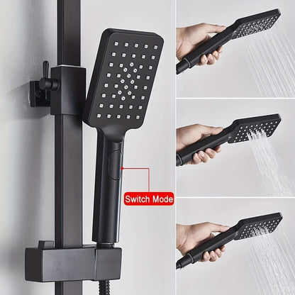Matte Zwarte Douchekraan – Zwarte Doucheset – Regen Douchekop – Externe Douchekraan – Douche Thermostaat – Olie-gewreven Afwerking – 8 Inch Regendouche