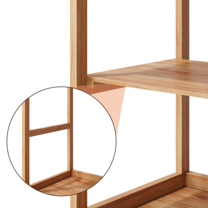 Tuinwerkbank – Werktafel Tuinieren – Plantentafel Met Opbergruimte – Tuinkast Met Planken – Werkbank Met Metalen Werkblad – Houtkleur Variant – Stevig Metalen Werkblad – Handige Zijhaken