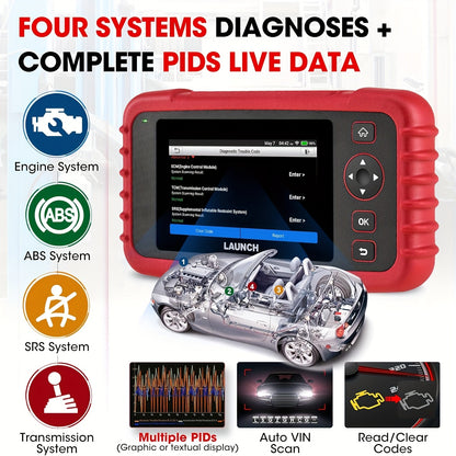 OBD2 Diagnoseapparaat – Auto Scanner – Foutcode Lezer – Diagnosetool – Auto Uitlezer – 4 Systeemdiagnoses Motor SRS AT/MT ABS – Reset Olie SAS EPB TPM – USB Met Wi-Fi Zonder Batterij