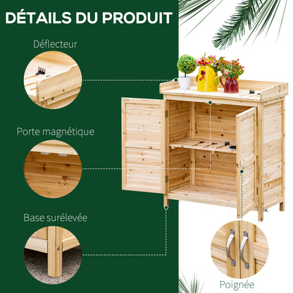 Tuinkast – Tuinberging – Buitenopslag – Tuinkastje – Gereedschapskast – Massief Grenenhout – Voorbehandeld En Weerbestendig – Compact 83x40x92 cm
