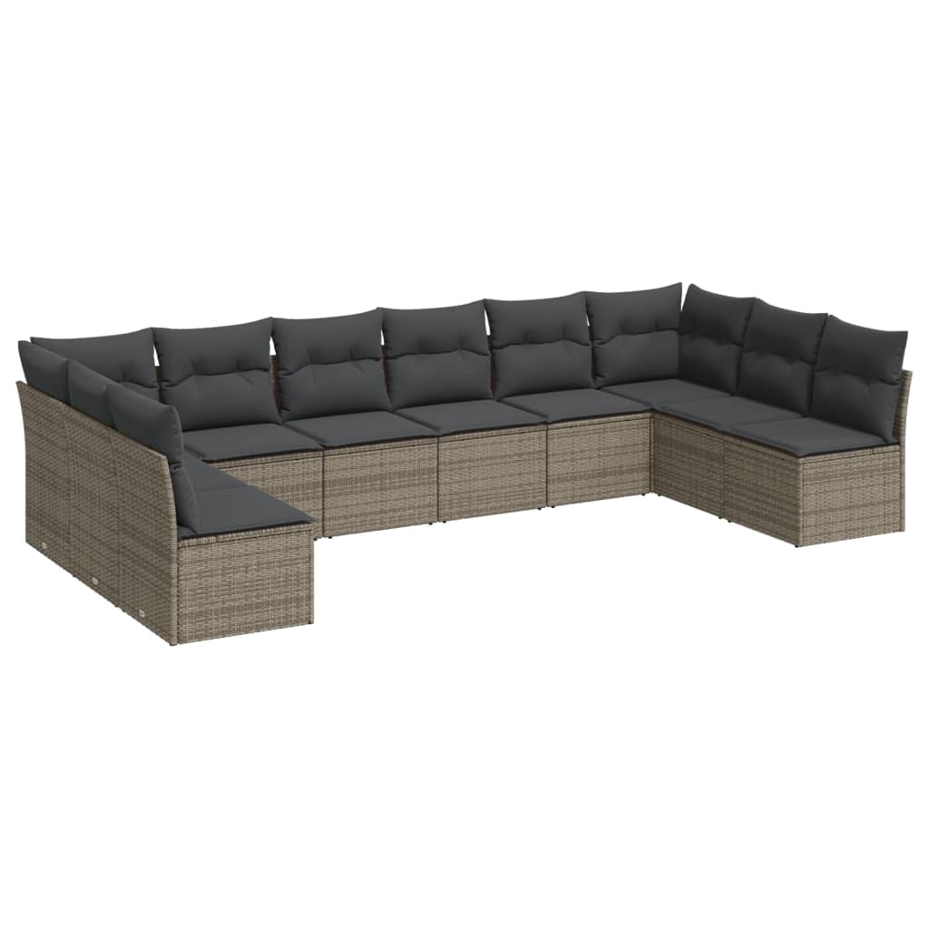 Loungeset – Loungesets – Tuinset – Loungesofa – Buitenmeubelen – Grijs Zonder Tafel – Weerbestendig PE Rattan – Afneembare Wasbare Kussenhoezen