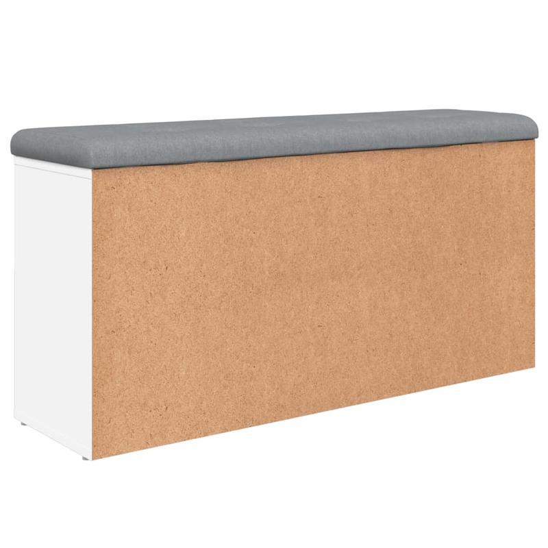 Schoenenbank – Schoenenkastje – Schoenopbergmeubel – Schoenrek – Houten Bench – Wit – Stevig MDF – Compact 102x32x50 cm