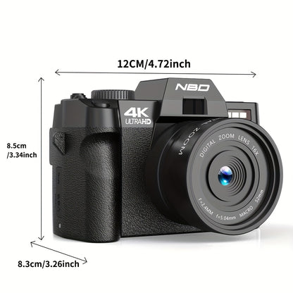 Vlogcamera – Digitale Camera – Compactcamera – Fotocamera – Video Camera – 48MP Sensor – 4K Video & 16x Zoom – Wifi & App Bediening – Anti-Shake – Inclusief 32GB Kaart – Dubbele Batterijen – Roze