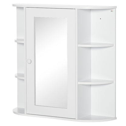Badkamer Spiegelkast – Medicijnkastje – Wandkast – Opbergkast – Spiegelkast Met Deur – 8 Planken – Vochtbestendig Design