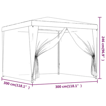 Partytent – Tent – Paviljoen – Overkapping – Luifel – 3x3 Meter – Ademend Gaas Met Stevig Inklapbaar Frame