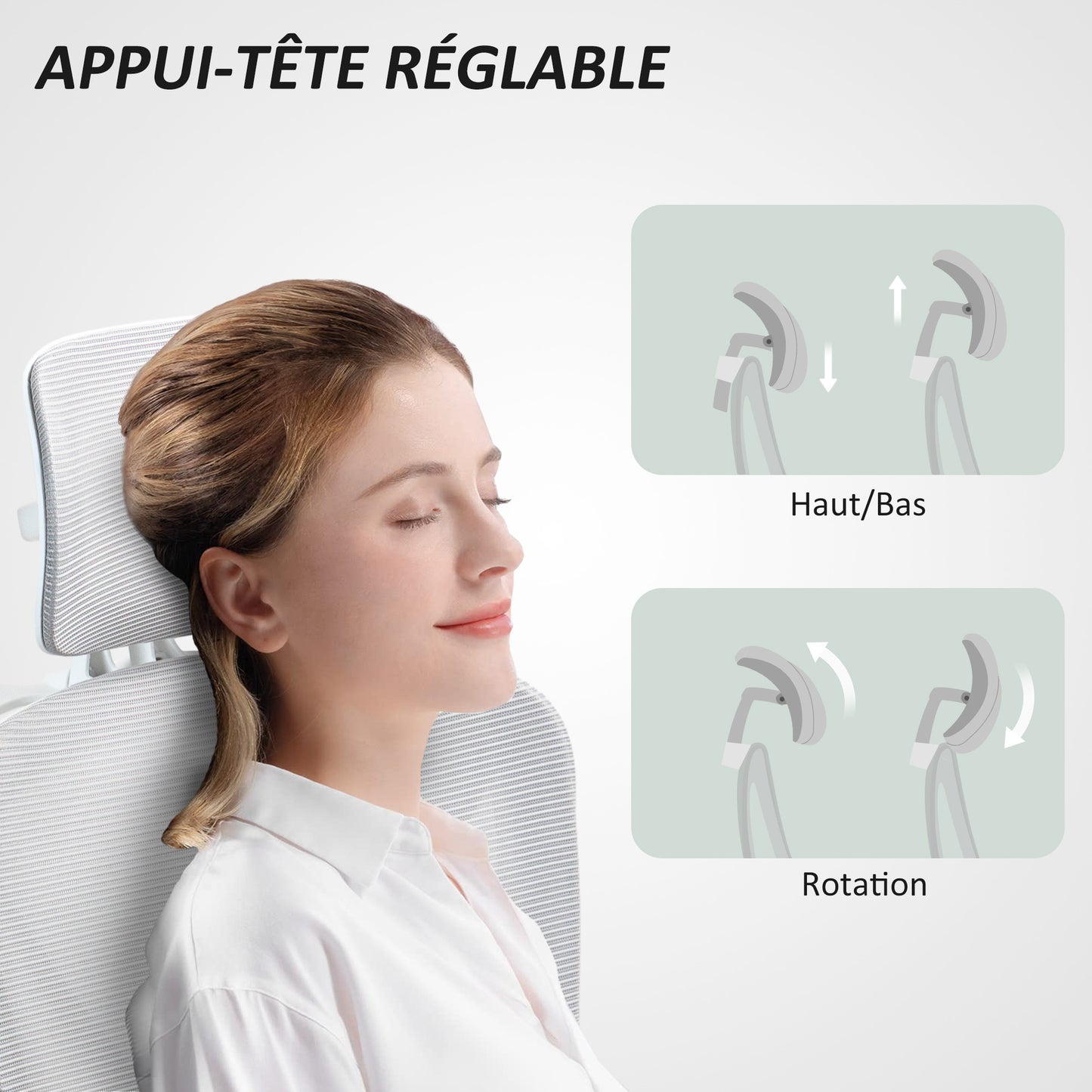 Bureaustoel – Office Chair – Kantoorstoel – Draaistoel – Gamestoel – Verstelbare Hoogte – Kantelbare Rugleuning tot 135° – Ademend Mesh – 3D Armleuningen