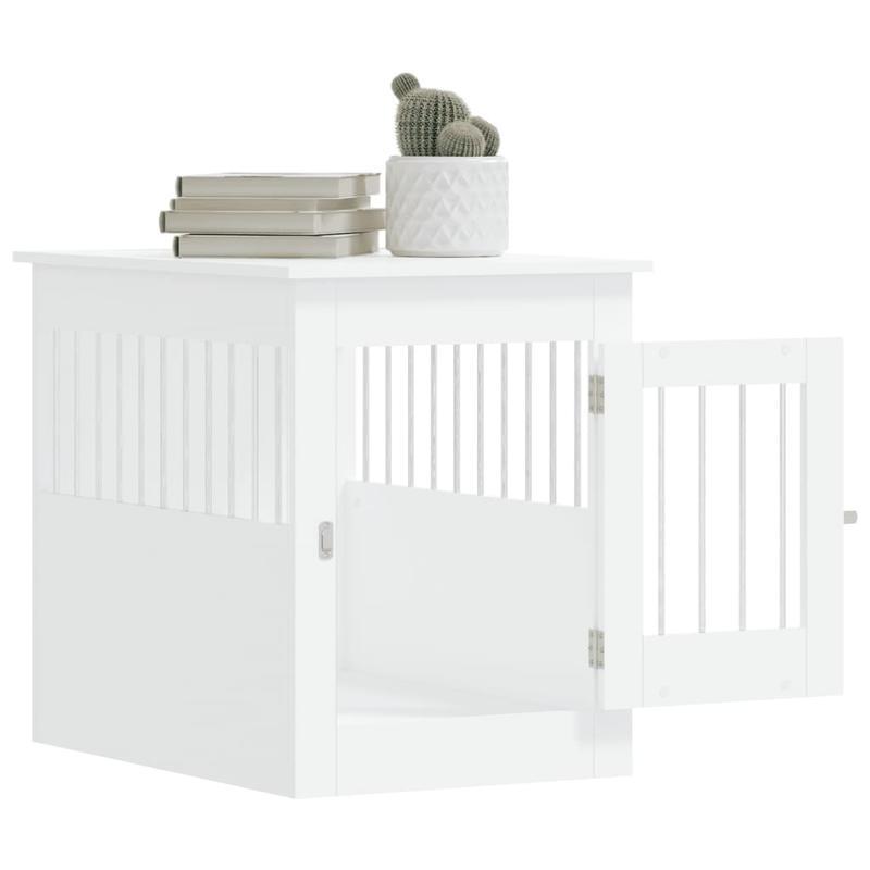 Hondenbench – Hondenkennel – Hondenkooi – Hondenhok – Hondenverblijf – Met Afneembaar Deksel – Stevige Metaalconstructie – 55x80x68 cm – Zwart-Wit – Geschikt Voor Binnen & Buiten