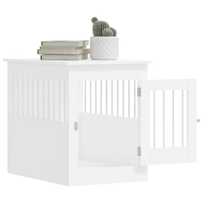 Hondenbench – Hondenkennel – Hondenkooi – Hondenhok – Hondenverblijf – Met Afneembaar Deksel – Stevige Metaalconstructie – 55x80x68 cm – Zwart-Wit – Geschikt Voor Binnen & Buiten