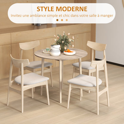 Eettafel – Uitschuifbare Tafel – Klaptafel – Ronde Tafel – Keukentafel – Ruimtebesparend Ontwerp – MDF Met Houten Poot – Ø 89 x 73,5 cm