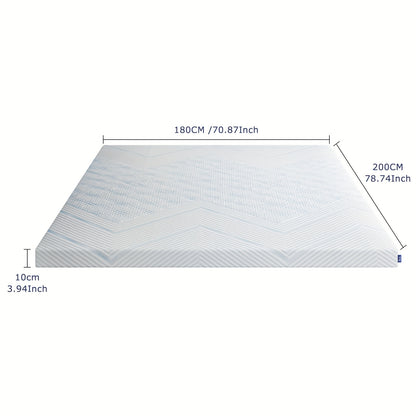 Matras Topper – Matrasverhoger – Slaaptopper – Schuimtopper – Gelmatras Topper – 180x200x10 cm – Wasbare Hoes – Ademend Gel Schuim