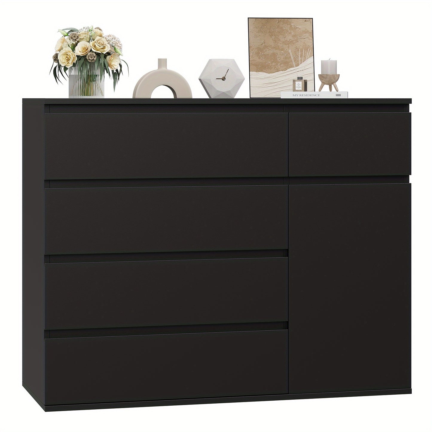 Ladekast – Opbergkast – Nachtkastje – Kast Met Deuren – Dressoir – Zwart – Ruime Opbergruimte 3,2+ Kubieke Voet – MDF En Hout Duurzaam