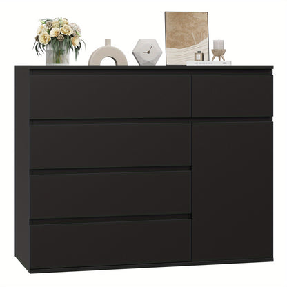 Ladekast – Opbergkast – Nachtkastje – Kast Met Deuren – Dressoir – Zwart – Ruime Opbergruimte 3,2+ Kubieke Voet – MDF En Hout Duurzaam