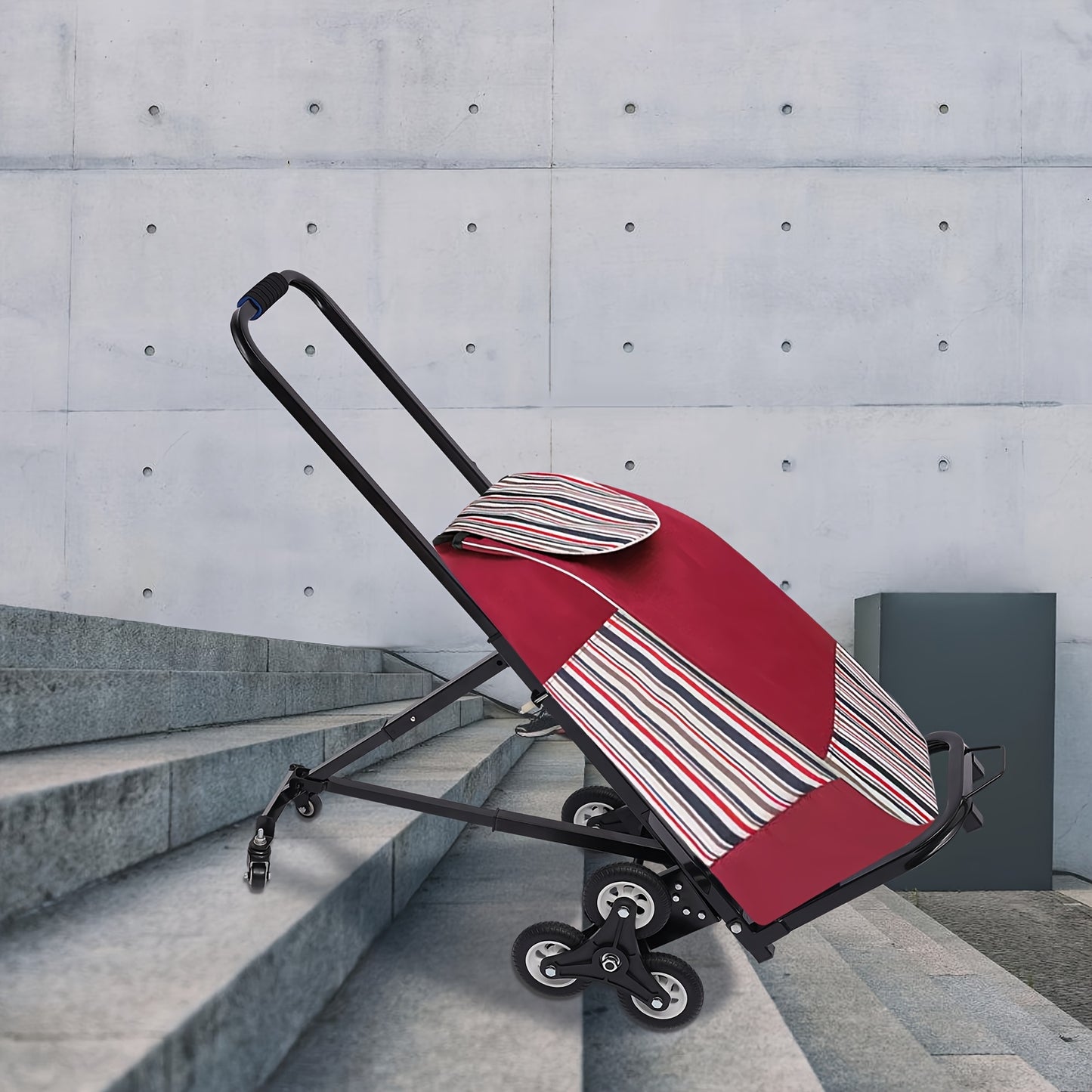 Traploper Kar – Trapkar – Vervoerskar – Trolley – Handkar – Inklapbaar – Draagkracht 150 kg – Verstelbare Handgreep