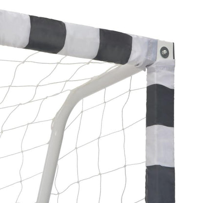 Voetbaldoel – Voetbalgoal – Doelnet – Soccergoal – Trainingsdoel – Metaal – 300 x 160 x 90 cm – Zwart-wit ontwerp