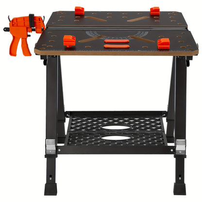 Werkbank – Inklapbare Werktafel – Klusbank – Werkbank Garage – Opklapbare Werkbank Zwart – 7 Hoogtestanden – Draagvermogen 454 kg