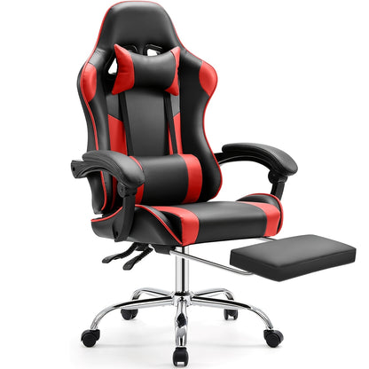 Ergonomische Gamingstoel – Bureaustoel – Draaistoel – Computerstoel – Office Chair – Verstelbare Zithoogte – Memory Foam Met Voetensteun