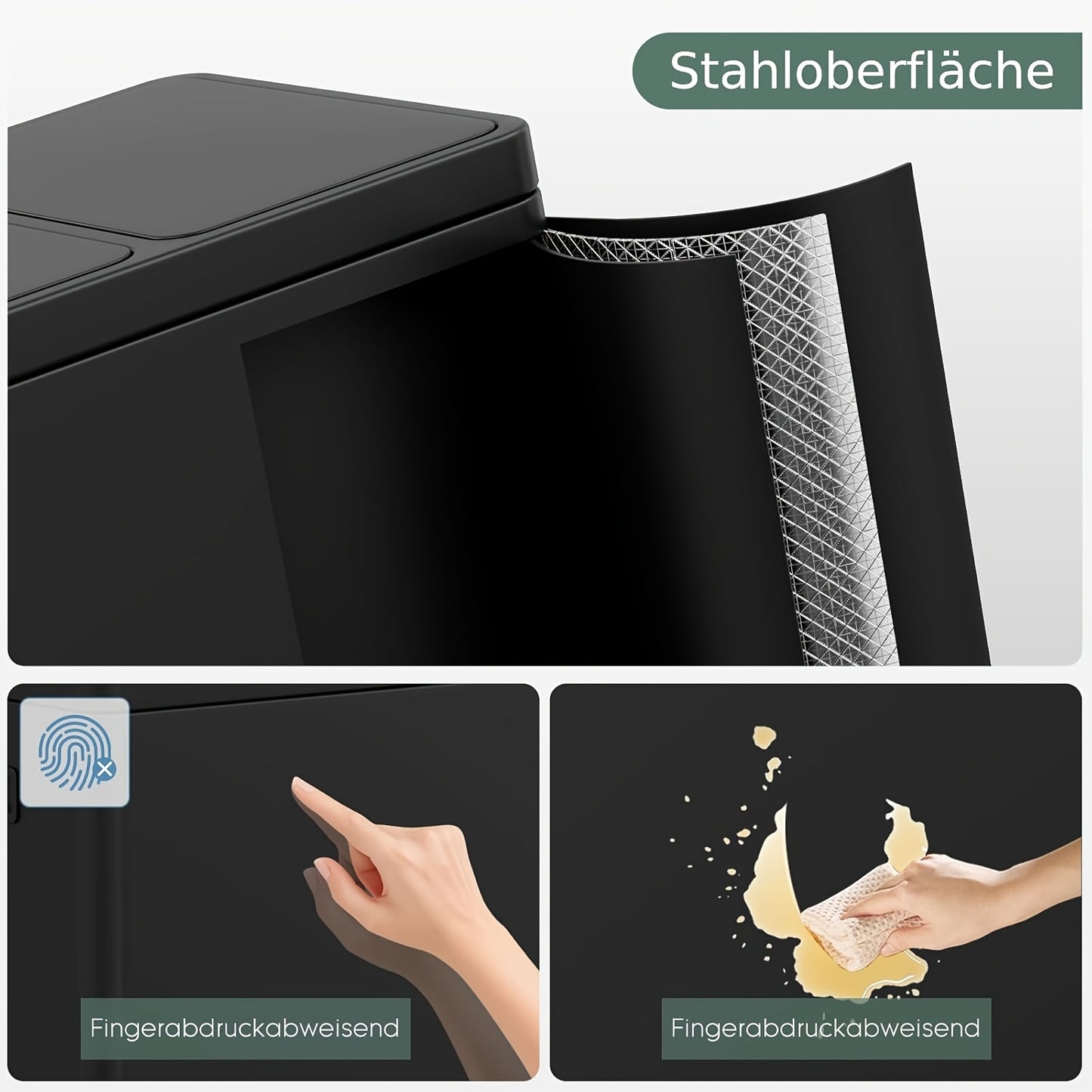 Prullenbak – Afvalbak – Afvalemmer – Pedaalemmer – Afvalscheidingsprullenbak – 45 Liter – 3 Compartimenten – Soft-Close Deksel – Voetbediening – Kunststof