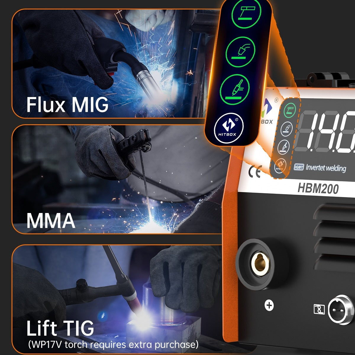 Lasapparaat – MIG Lasmachine – Elektrode Lasser – TIG Lasapparaat – Inverter Lasmachine – 3-in-1 Multifunctioneel – Compact En Draagbaar – 200A Max Lasstroom