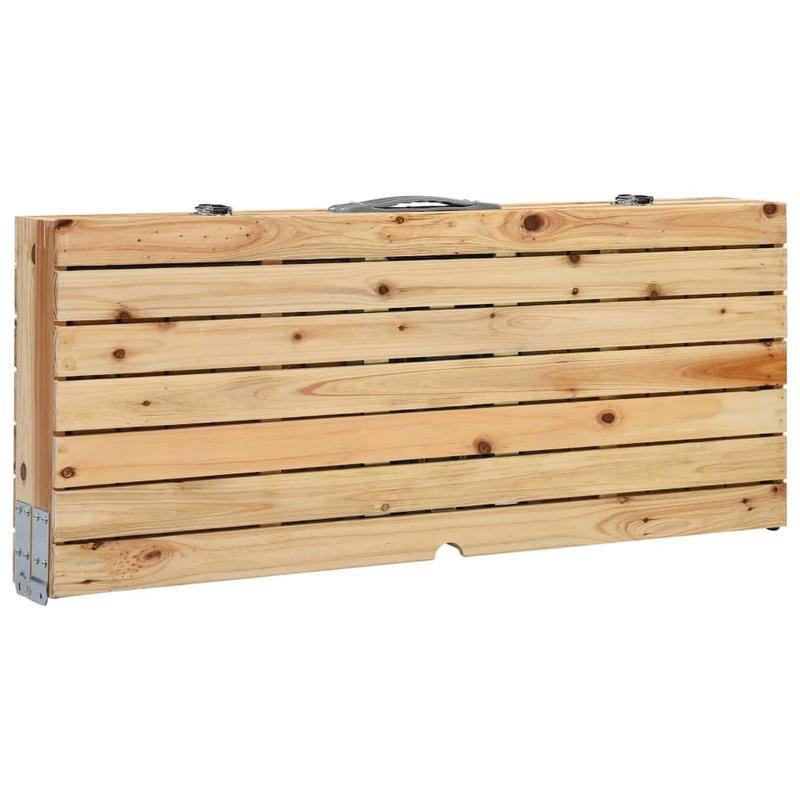 Campingtafel – Opvouwbare Tafel – Picknicktafel – Kampeertafel – Buitentafel – Lichtgewicht Aluminium & Hout – Stevig Stalen Frame