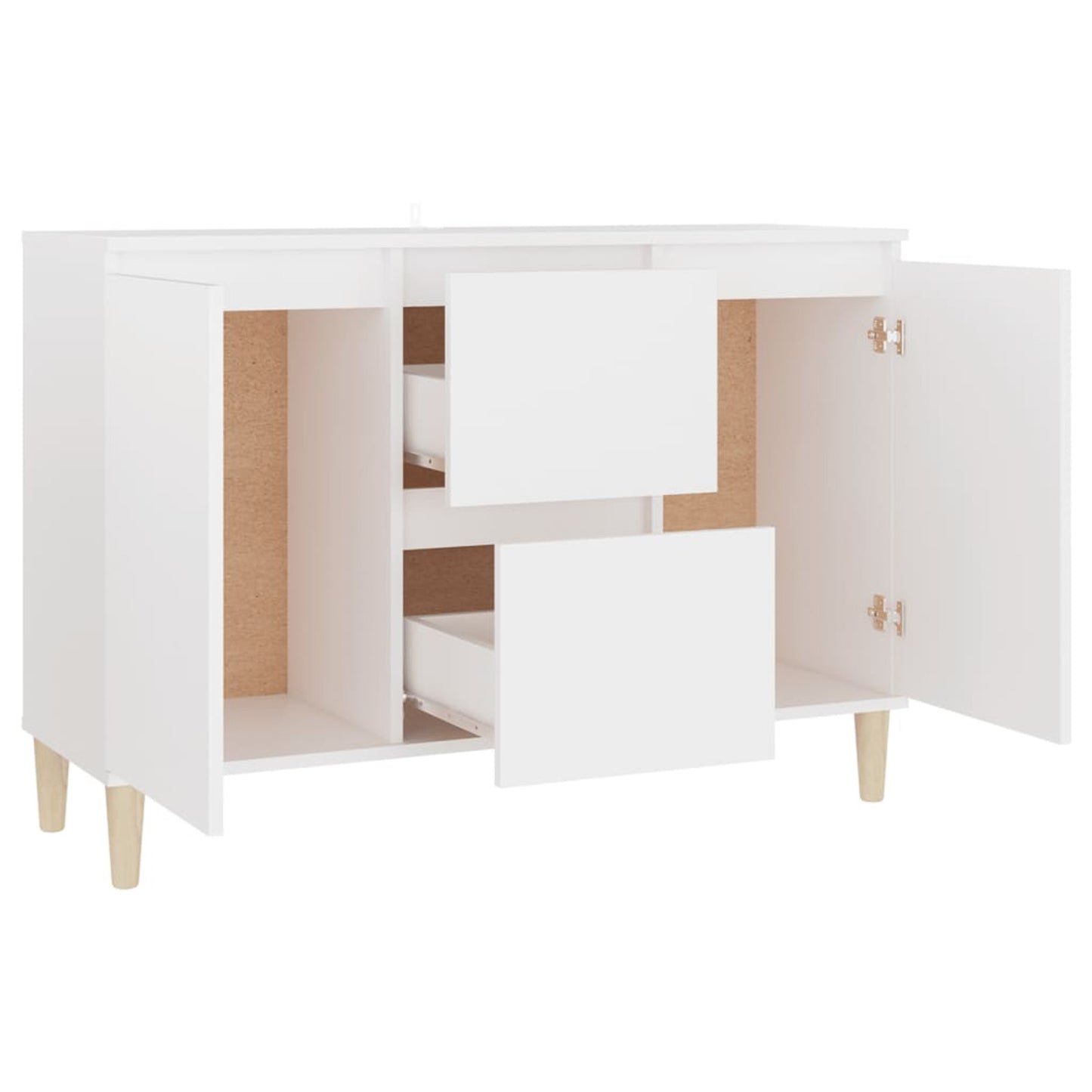 Sideboard White 103.5x35x70cm Engineered Wood Side Cabinet Organizer Storage Cabinet Storage Box for Bedroom, Living Room, Bathroom, Home Furniture