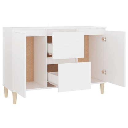 Sideboard White 103.5x35x70cm Engineered Wood Side Cabinet Organizer Storage Cabinet Storage Box for Bedroom, Living Room, Bathroom, Home Furniture