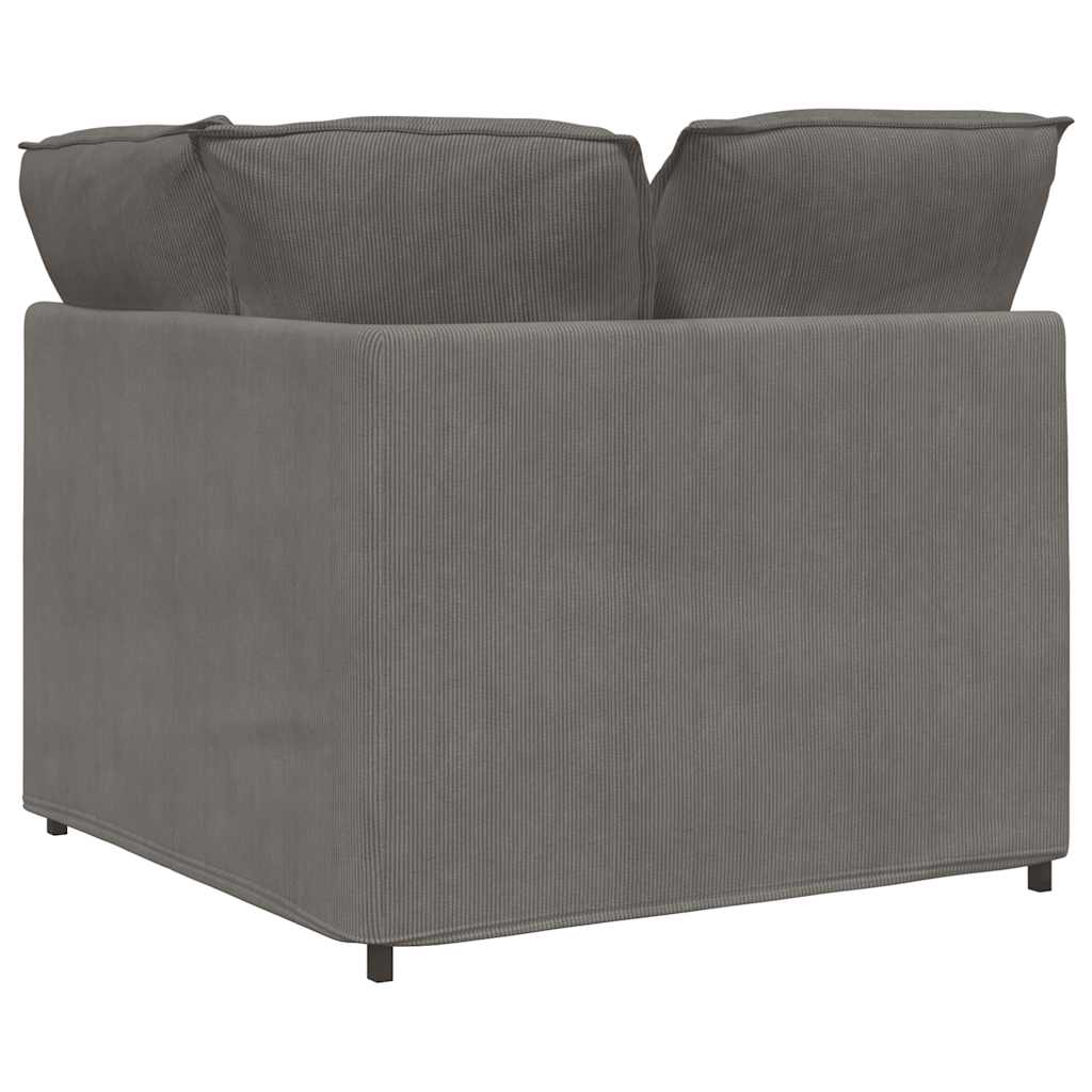 Modulaire Bank – Modulair Sofa – Hoekbank – Zithoek – Loungesofa – Lichtgrijs – Corduroy Stof – Metalen Frame – Zacht Zitcomfort