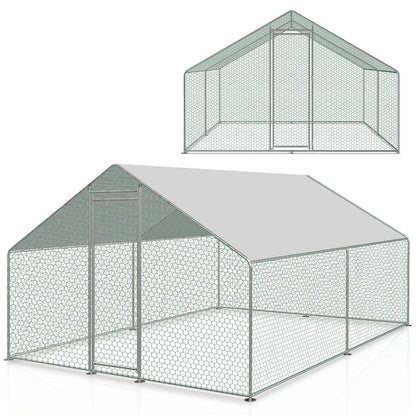 Buitenren Pluimvee Ren – Kipren – Dierenren – Vogelkooi – Buitenhok – Verzonken Stalen Frame – Water- en UV-bestendig Dak – Variant 3x2 meter