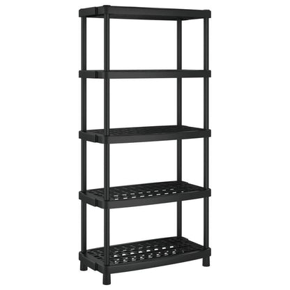Opbergrek – Opbergrek – Stellingkast – Stellingrek – Rek – 5-laags – Zwart Polypropyleen – 93,5x45,5x194,5 cm – Duurzaam & Stijlvol