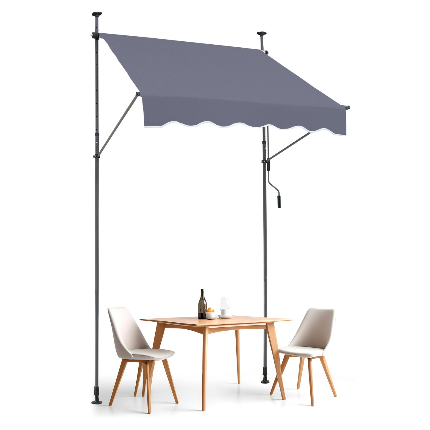 Uitschuifbare Zonwering – Terrasluifel – Zonnescherm – Balkonzonwering – Patio Rolluik – Verstelbaar 150x120 cm – UV80+ Bescherming