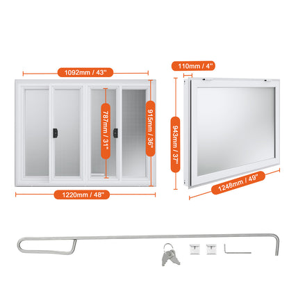 Voedingskraamzeil – Verkoopraam – Foodtruck Raam – Kraamraam – Tentraam – Aluminium Frame – 122 x 91,4 cm – 85° Openingshoek